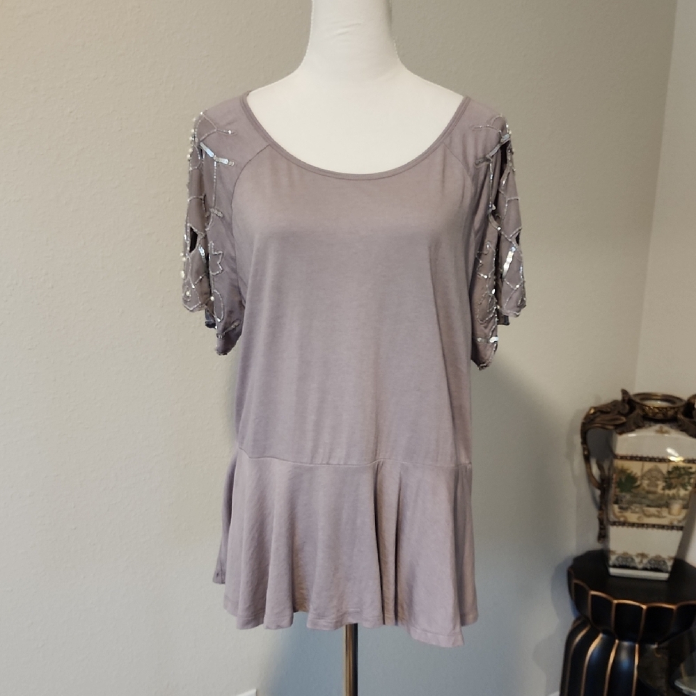 Victoria's Secret Top with Sequin Sleeves
